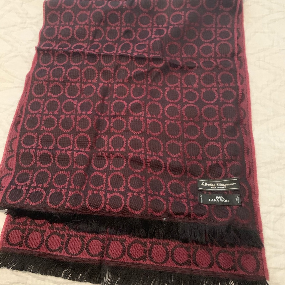 Salvatore Ferragamo burgundy scarf